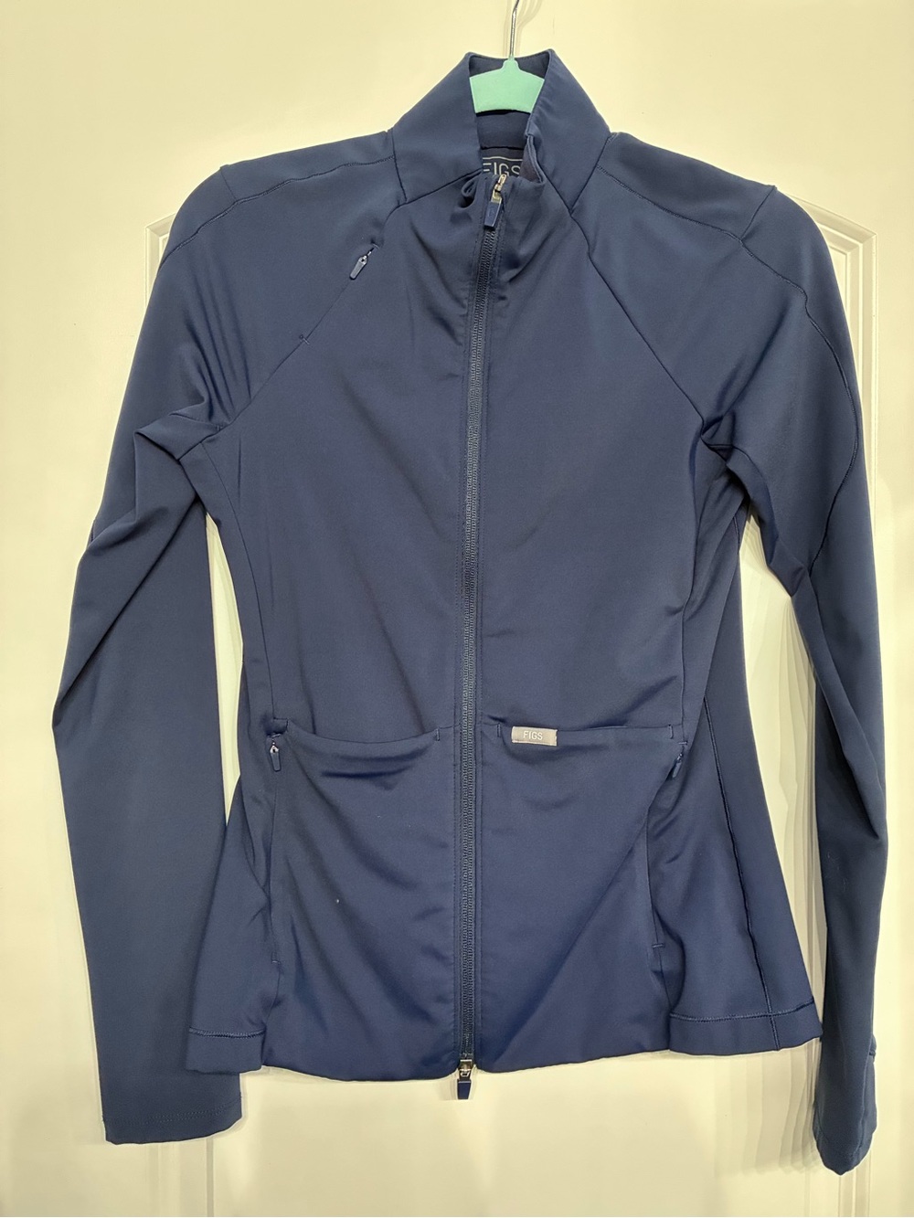 FIGS Technical Collection Navy Blue Full Zip Scrub Jacket